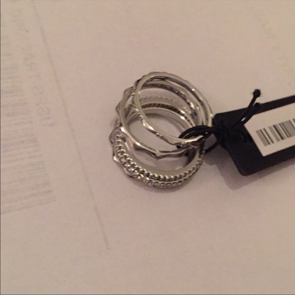 Ann Taylor crystal stacked ring set - Picture 5 of 7